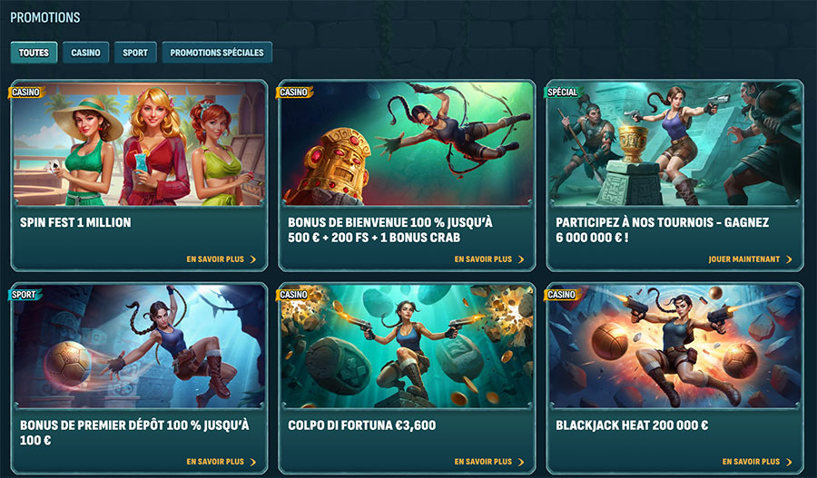 page des promotions larabetcasino